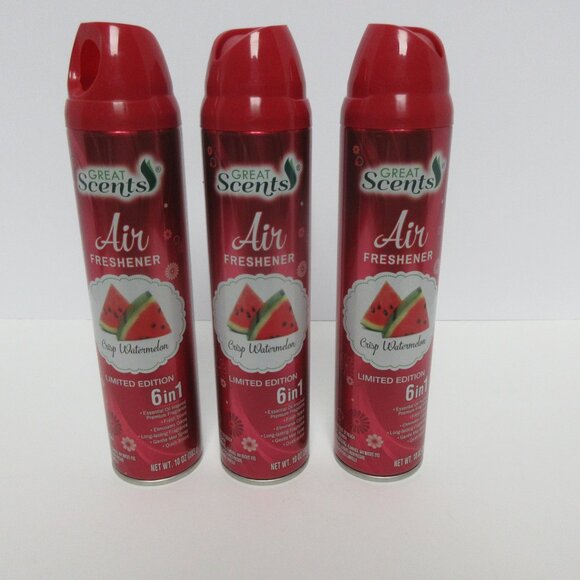 3 PK Great Scents Air Freshener Crip Watermelon 6 in 1 Limited Edition - Picture 1 of 4